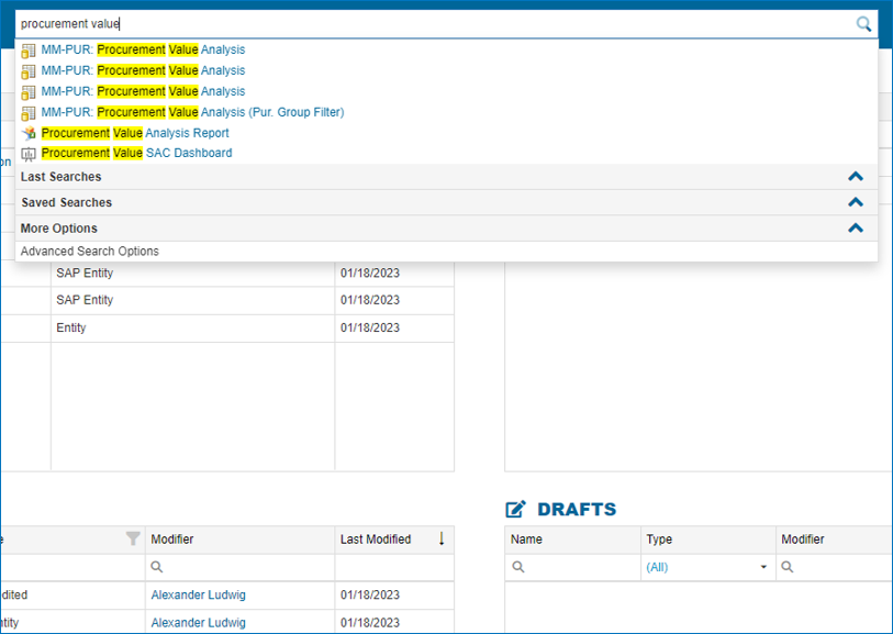 Search Function Data Catalog "Enterprise Glossary"