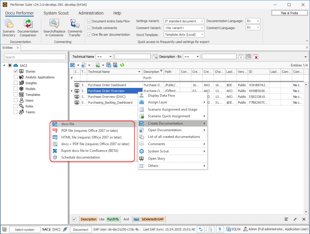 SAP Datenfluss dokumentieren